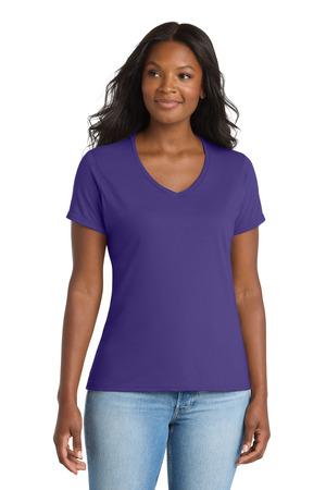 Port & Co LPC381V Women's Performance Blend V-Neck Tee