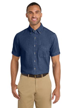Port & Co SP11 Short Sleeve Value Denim Shirt