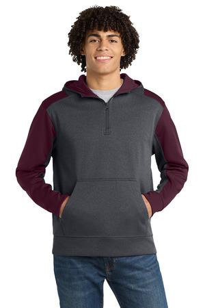 Sport-Tek ST249 Tech Fleece Colorblock 1/4-Zip Hooded Sweatshirt
