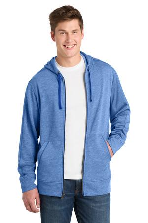 Sport-Tek ST293 PosiCharge Tri-Blend Wicking Fleece Full-Zip Hooded Jacket