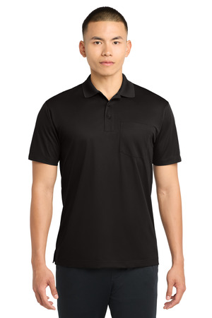 Sport-Tek ST651 Micropique Sport-Wick Pocket Polo, Black