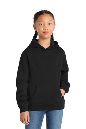 Sport-Tek YST254 Youth Pullover Hooded Sweatshirt, Black