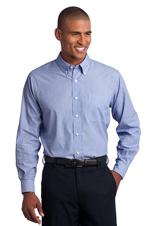 Port Authority S640 Crosshatch Easy Care Shirt, Chambray Blue