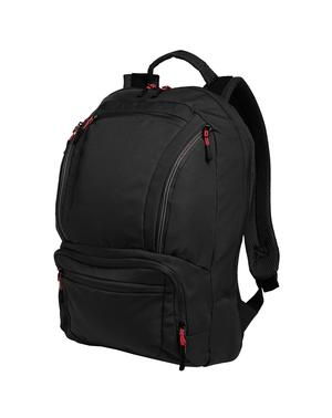 Port Authority BG200 Cyber Backpack, Black/ Red