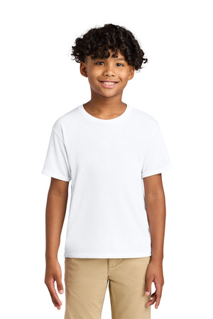 Jerzees 21B Youth Dri-Power 100% Polyester Tee, White