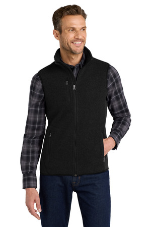 Port Authority F228 R-Tek Pro Fleece Full-Zip Vest, Black/ Black