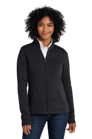 Port Authority L293 Women's Slub Fleece Full-Zip Jacket, Black
