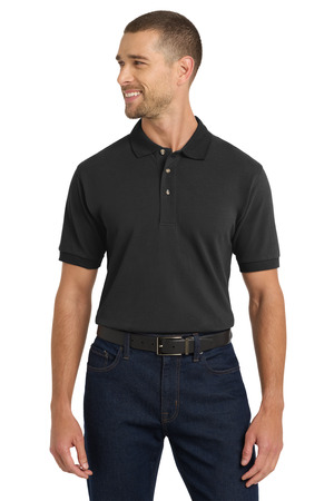 Port Authority K420 Heavyweight Cotton Pique Polo, Black