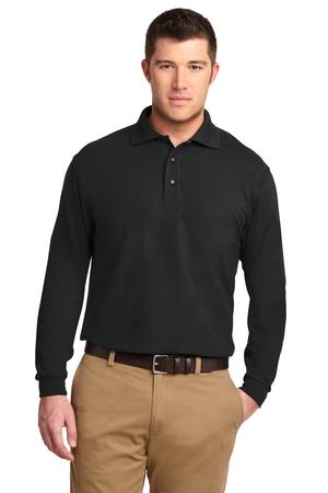 Port Authority TLK500LS Tall Silk Touch Long Sleeve Polo, Black