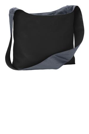 Port Authority BG405 Cotton Canvas Sling Bag, Black/ Charcoal