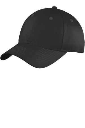 Port Authority YC914 Youth Six-Panel Unstructured Twill Cap, Black