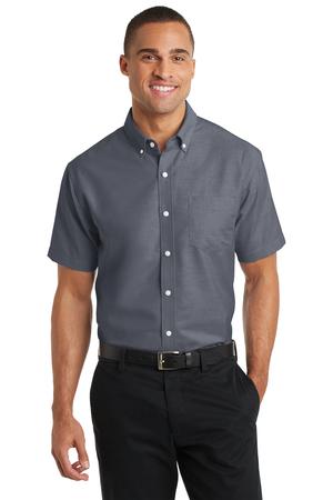Port Authority S659 Short Sleeve SuperPro Oxford Shirt, Black