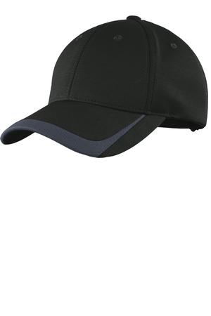 Sport-Tek STC24 Pique Colorblock Cap, Black/ Graphite