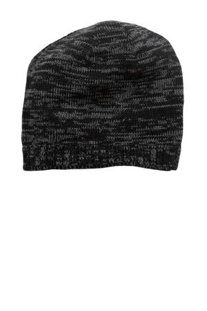 District DT620 Spaced-Dyed Beanie, Black/ Charcoal