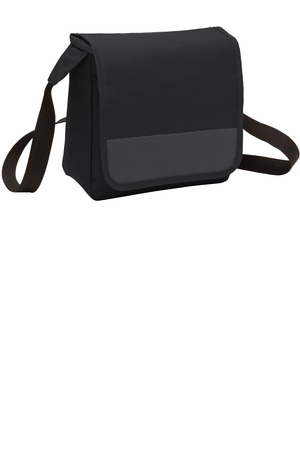 Port Authority BG753 Lunch Cooler Messenger, Black/ Dark Charcoal
