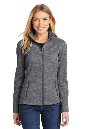 Port Authority L231 Women's Digi Stripe Fleece Jacket, Black