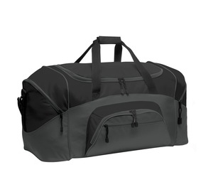 Port Authority BG99 Standard Colorblock Sport Duffel, Black/ Dark Charcoal