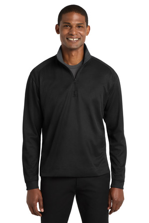 Port Authority K805 Vertical Texture 1/4-Zip Pullover, Black/ Iron Grey
