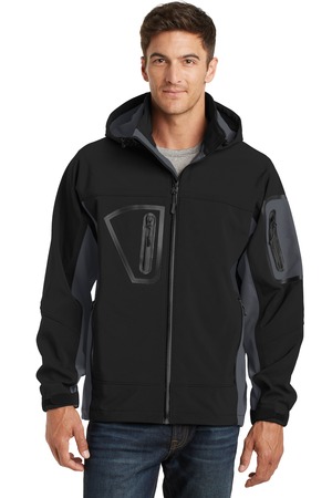Port Authority TLJ798 Tall Waterproof Soft Shell Jacket, Black/ Graphite