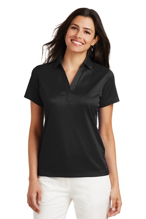Port Authority L528 Women's Performance Fine Jacquard Polo, Black
