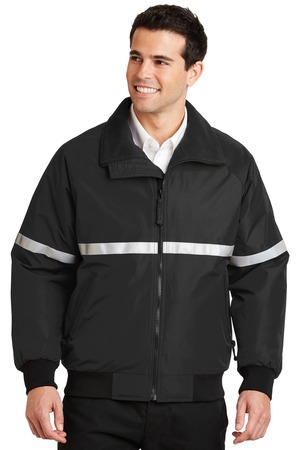 Port Authority J754R Challenger Jacket with Reflective Taping, True Black/ True Black/ Reflective