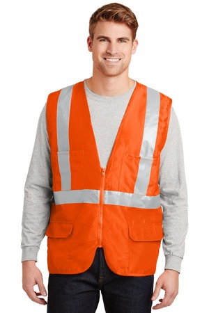 CornerStone CSV405 ANSI 107 Class 2 Mesh Back Safety Vest, Safety Orange