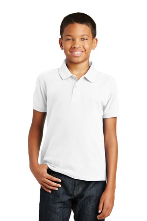 Port Authority Y100 Youth Core Classic Pique Polo, White