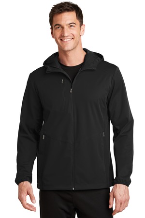 Port Authority J719 Active Hooded Soft Shell Jacket, Deep Black