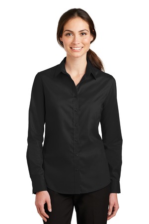 Port Authority L663 Women's SuperPro Twill Shirt, Black