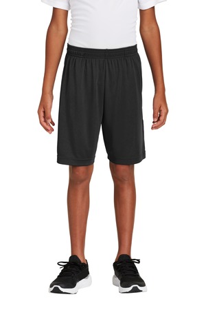 Sport-Tek YST355P Youth PosiCharge Competitor Pocketed Short, Black