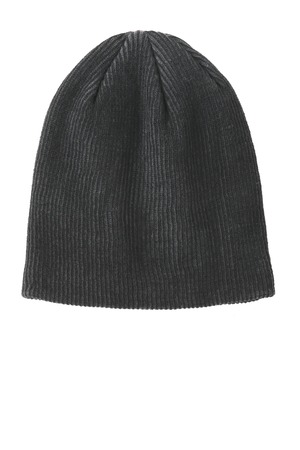 Port Authority C935 Rib Knit Slouch Beanie, Black/ Iron Grey