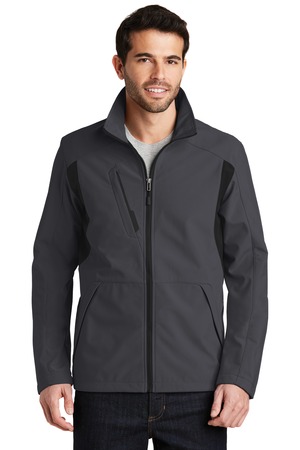 Port Authority J336 Back-Block Soft Shell Jacket, Battleship Grey/ Black