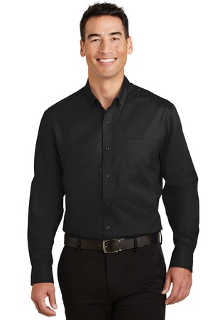 Port Authority TS663 Tall SuperPro Twill Shirt, Black