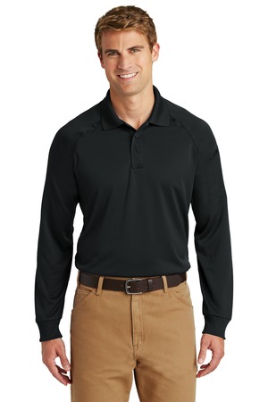 CornerStone CS410LS Select Long Sleeve Snag-Proof Tactical Polo, Black