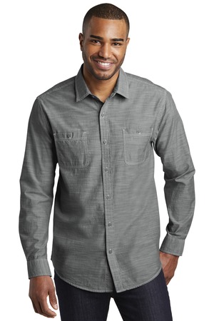 Port Authority W380 Slub Chambray Shirt, Grey