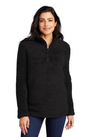 Port Authority L130 Women's Cozy 1/4-Zip Fleece, Black