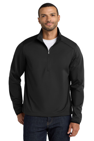 Port Authority J716 Active 1/2-Zip Soft Shell Jacket, Deep Black