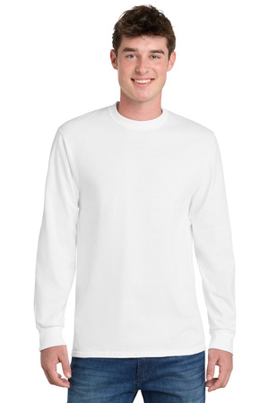 Port & Co PC61LS Long Sleeve Essential Tee, White