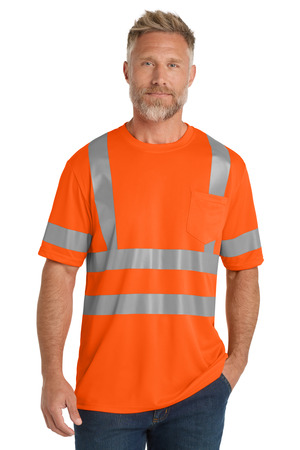 CornerStone CS202 ANSI 107 Class 3 Mesh Tee, Safety Orange