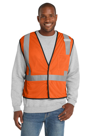 CornerStone CSV100 ANSI 107 Class 2 Economy Mesh One-Pocket Vest, Safety Orange