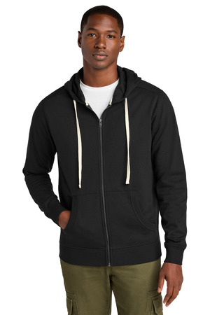 District DT8102 Re-Fleece Full-Zip Hoodie, Black