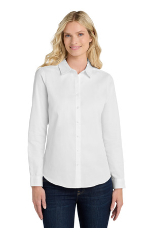Port Authority LW808 Women's Long Sleeve SuperPro React Twill Shirt, White