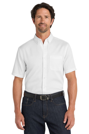 Port Authority W809 Short Sleeve SuperPro React Twill Shirt, White