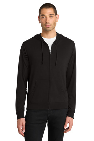 District DT1100 Jersey Full-Zip Hoodie, Black