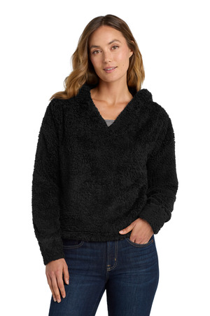 Port Authority L132 Women's Cozy Fleece Hoodie, Black