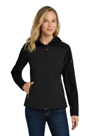 Port Authority L335 Women's Hooded Core Soft Shell Jacket, Black
