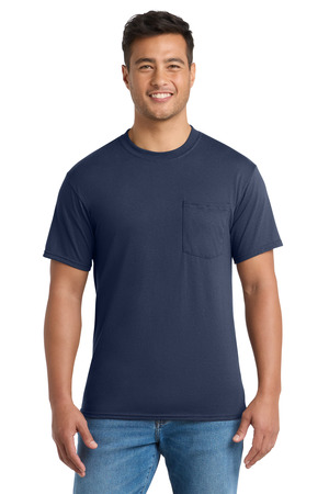Port & Co PC55PT Tall Core Blend Pocket Tee, Navy
