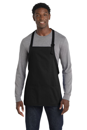 Port Authority A510 Medium-Length Apron with Pouch Pockets, Black