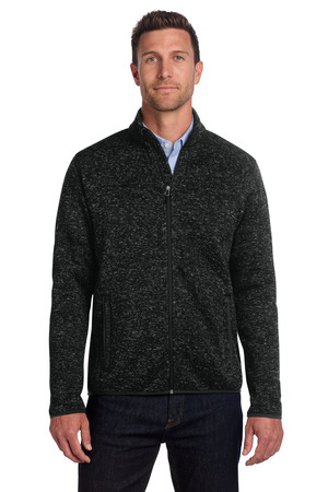 Port Authority F232 Sweater Fleece Jacket, Black Heather