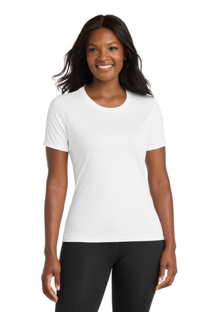 Port & Co LPC380 Women's Performance Tee, White